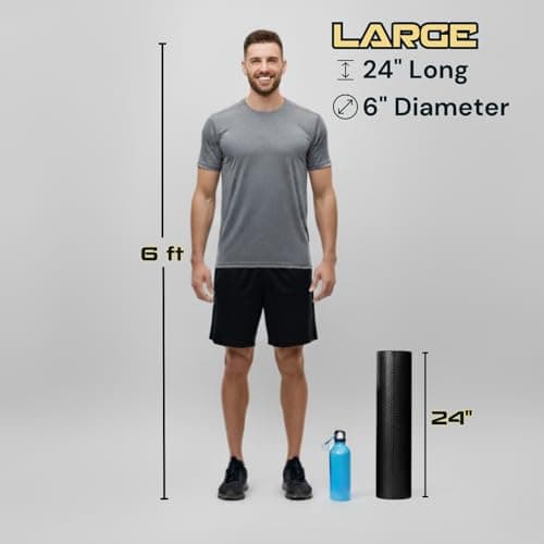 24 × 6 in Foam Roller for Back & Legs – Fitizen Large Deep Tissue Muscle Recovery Roller – for The Active Citizen, Firm EVA Foam for Physical Therapy, Yoga & Pilates by FitNation