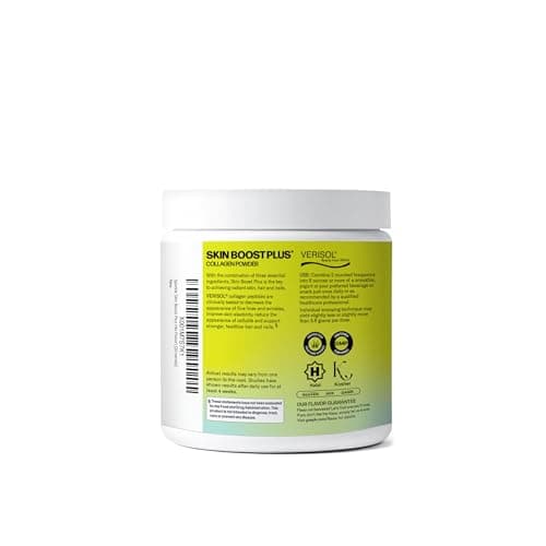 Sparkle Wellness VERISOL Bioactive Hydrolyzed Collagen Peptides | Collagen Powder Supplement with Vitamin C & Hyaluronic Acid for Hair, Skin, and Nail Health | Skin Boost Plus (No Flavor) [30-Serves]