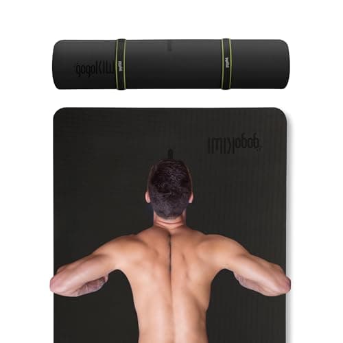 Gogokiwi Extra Wide Yoga Mat for Men Women (72"L x 36"W x 1/4" Thick) Non Slip Fitness & Exercise Mat with Alignment Marks for Yoga, Pilates, Floor Workouts