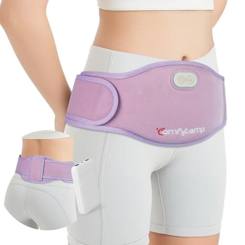 Comfytemp Portable Belly and Back Heating Pad for Period Soothing, FSA Eligible HSA Cordless Dual-Zone Menstrual Heating Pad Wearable Belt for Abdomen Waist, 3 Timer&Heat, Girl Women Mother Daughter