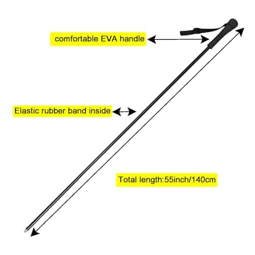 Aventik Fold-able Wading Staff Water Depth Safety Warning Sign Coated Stainless Steel Core T7075 Aluminum Body Corrosion Resistance(WS091)