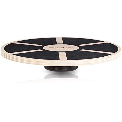 Amazon Basics Wood Wobble Balance Trainer Board, Slip Resistant, for Exercise and Core Strength, 265 lb Weight Capacity, Black