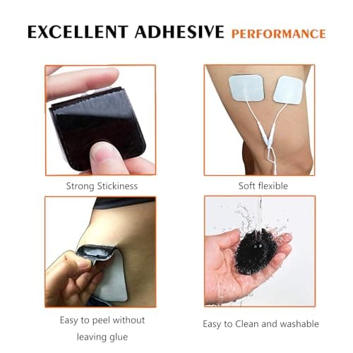 SM Electrodes 24PCS TENS Unit Replacement Pads 2X2, Latex Free Electrodes Use 2mm Pin Connector Lead Wires Compatible with AUVON TENS,TENS 7000,Etekcity,Nicwell Care Tens, TENS Machine