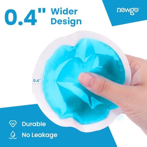 NEWGO Small Ice Packs for Injuries, 6 Pack Round Ice Packs for Face, FSA Eligible, Hot Cold Pack Circular Cold Compress with Cloth Backing & Sleeve for Pain Relief, Toothaches