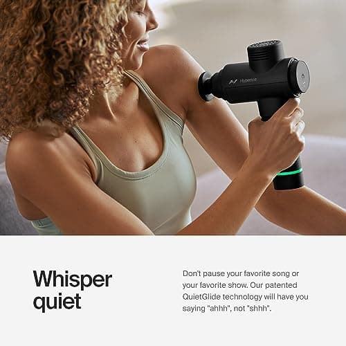 Hyperice Hypervolt 2 Black - Featuring Quiet Glide Technology - Handheld Percussion Massage Gun | 3 Speeds, 5 Interchangeable Heads | Helps Relieve Sore Muscles and Stiffness