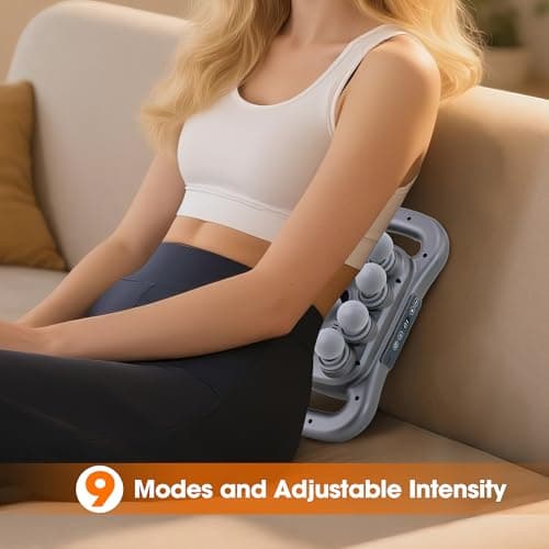 GAXEZO 16 Head Massage Gun Set, Deep Tissue Percussion Massager, 2600mAh Electric Massage Tools with 9 Styles & Levels, Dark Grey