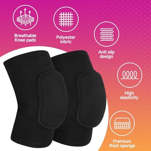 HISFFOG Volleyball Knee Pads for Women, Men, Youth, Girls, Kids, Knee Brace for Volleyball Basketball Football Dance Yoga Tennis Running Cycling Workout Climbing Wrestling