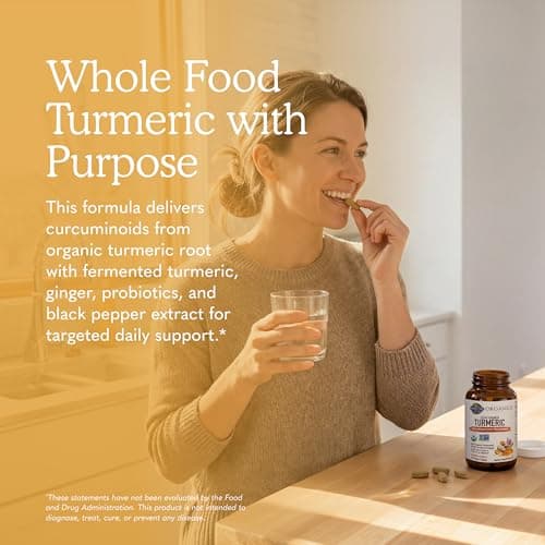 Garden of Life Organics Extra Strength Turmeric Inflammatory Response 120 Tablets-100Mg Curcumin (95% Curcuminoids) Black Pepper, Probiotics, Organic Non-GMO Vegan Gluten Free Herbal Supplement