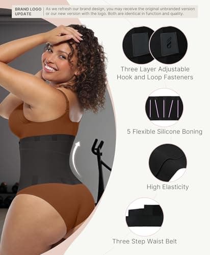 FeelinGirl Corset Perspiring Workout Waist Trainer Corset Trimmer Belt for Women Tummy Control Black M