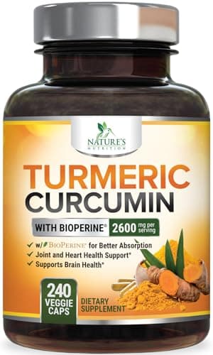 Nature's Nutrition Turmeric Curcumin Supplement – 2400mg Recension