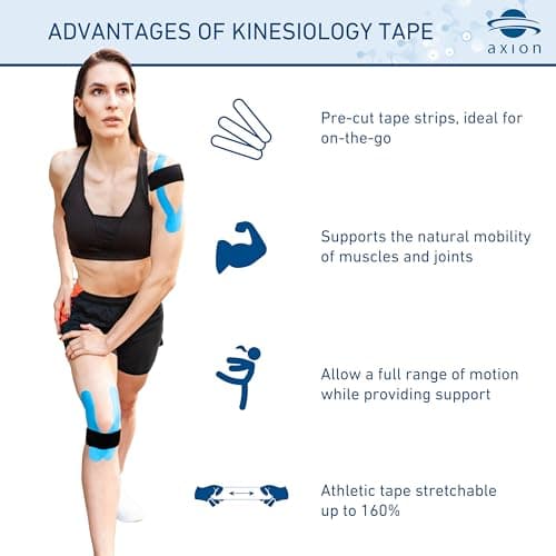 axion Kinesiology Tape PRECUT Mix Set | 120 Pre-Cut Multicolored Sport Tape Strips 10 x 2 in - on 6 Rolls | Waterproof • Skin-Friendly • Elastic | Kinesiology Tapes Ideal for Sports