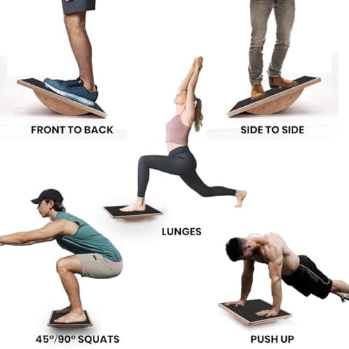 Balance Board Wobble Board for Adults Anti-Slip Balance Board for Physical Therapy Standing Desk Core Strength Wooden Rocker Board