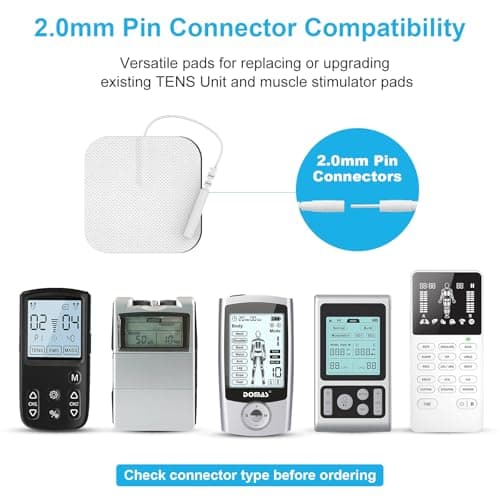 DOMAS 24 Pack 2x2&2x4 TENS Pads with Pad Holder, for TENS 7000, 30 Uses, Latex-Free, TENS Unit Electrode Replacement Pads Compatible with AUVON Etekcity & Other 2 mm Pin TENS Units