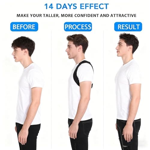 FvaPemm Posture Corrector for Women Men, Copper Upper Back Brace, Back Straightener Support Correcting Hunchback and Bad Posture, Back Pain Relief for Neck, Shoulder, Clavicle, Black, L/XL