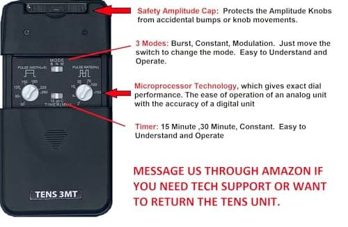 Therapist’s Choice® TENS Unit Muscle Stimulator with Accessories – TENS Unit Muscle Stimulator for Back Pain Relief, TENS Machine, Neck Pain, Sciatica Pain Relief, Nerve Pain Relief