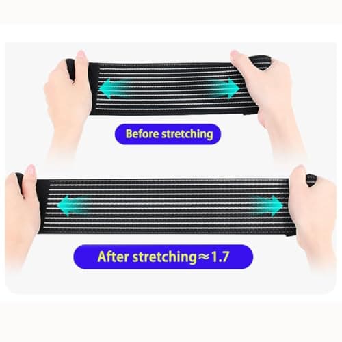Extra Long Elastic Knee Wrap Compression Bandage Brace Support for Legs, Plantar Fasciitis, Stabilising Ligaments, Joint Pain, Squat, Basketball, Running, Tennis, Soccer, Football (Black-1pcs) (One Size, inch, 70.8)