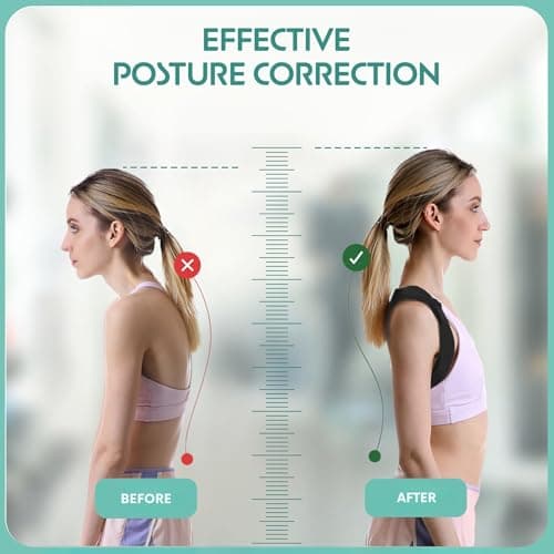 SOUVITA Posture Corrector for Women & Men - Fully Adjustable Back Brace Posture Corrector for Men & Women - Shoulder Brace - Back Straightener - Shoulder Support - Neck, Upper and Mid Spine Support