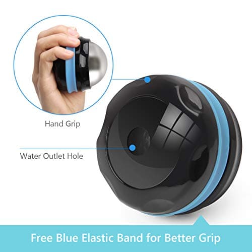 AHIER Cold Massage Roller Ball, Stainless Steel Cold Therapy Relief, Free Rolling Removable Gel Ball Deep Tissue Massage Pain Relief, Great Tool for Back/Neck Pain, Muscles Recovery (Black)