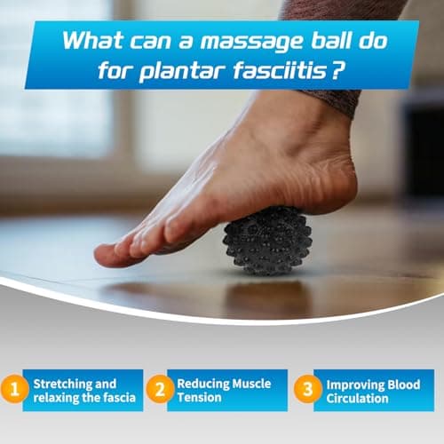 Upgraded Plantar Fasciitis Night Splint Sock with Massage Ball for Plantar Fasciitis Relief, Soft & Comfortable Foot Brace for Achilles Tendonitis Heal Spur Foot-drop Flat-arch for Women and Men, Medium-Black