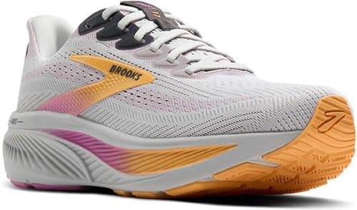 Brooks Women’s Ghost 17 Neutral Running Shoe - Oyster/Apricot/Pink - 8 Medium