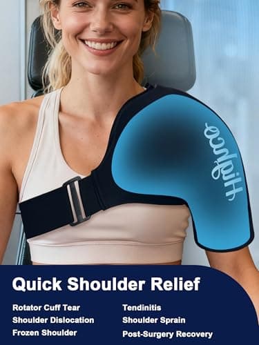 Shoulder Ice Pack Wrap for Rotator Cuff and Arm,Reusable Compression Cold Brace for Pain Relief & Muscle Relaxation,Tendonitis,Swelling,Discomfort After Surgery,Hot &Cold Therapy Ice Pack for Shoulder (XLarge-Black)