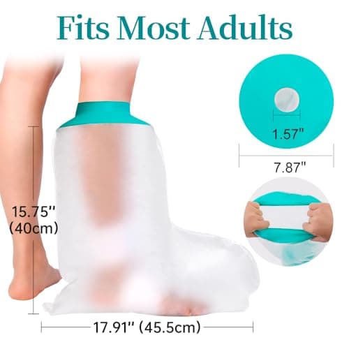 CIVJET Cast Covers for Shower Leg, Waterproof Cast Cover for Showering, Cast Protector for Shower Leg Adult, Shower Boots for Foot after Surgery, Ankle, Foot (Diameter - 7.9")