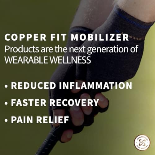 Copper Fit Mobilizer Hand Compression Gloves: Arthritis, Joint Swelling, Tendonitis, Sport - For Men and Women (Charcoal, Large/X-Large)