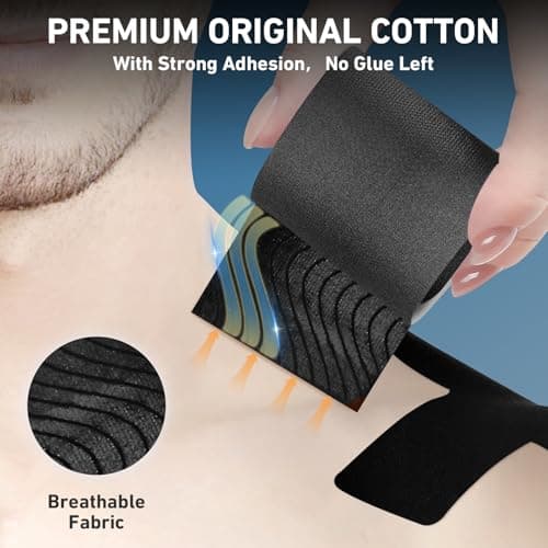 Kinesiology Tape for Shoulder Precut, 12 PCS Shoulder Tape for Pain Relief, KTQUICK Original Cotton Waterproof & Breathable, Enhance Elastic Sports Tape for Pain Support and Muscle Sports, Black