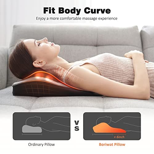 Boriwat Back Massager with Heat, 3D Kneading Massage Pillow for Back, Neck, Shoulder, Leg Pain Relief Deep Tissue, Gifts for Women Men Mom Dad(Dark Gray)