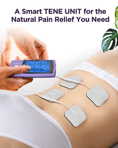 TENKER TENS Unit Muscle Stimulator, 24 Modes TENS EMS Machine for Shoulder, Sciatica, Back Pain Relief, Rechargeable Electronic Pulse Massager with 2"x2" and 2"x4" Electrode Pads