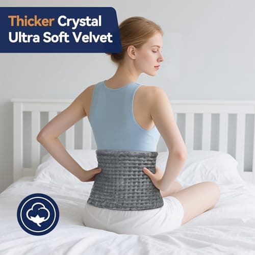Extra Large Heating Pad for Back Pain Relief, 33"x17" Electric Heat Pad for Neck, Shoulders, Cramps, Menstrual Pain, 9 Heat Settings & 4 Auto-Off Timers, Soft Machine Wash Fabric, Gifts for Lover Gray