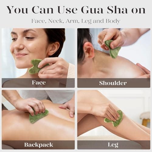 BAIMEI IcyMe Gua Sha Facial Tools Face Massager for Skin Care, Relaxation and Reduce Wrinkles Puffiness Skin Care Tools, Self Care Gift for Men Women - Green