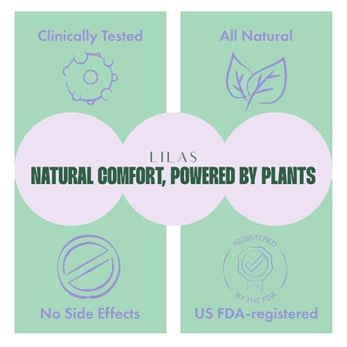 LILAS Period Cramps Pain Relief Patch, 10 Pack | Instant Relief for Menstrual Cramp, PMS, Endometriosis & PCOS | 12-Hour Comfort | Natural & Vegan Topical Patches | Trusted Formula & Upgraded Design