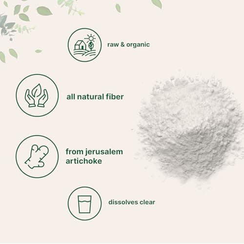 Micro Ingredients Organic Inulin FOS Fiber Powder, 2.2 lbs | Quick Water-Soluble Prebiotic | Natural Fiber for Smoothies & Drinks | Vegan Friendly, Dissolves Clear