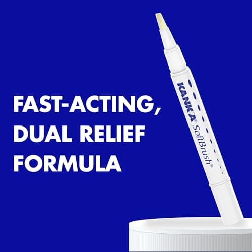 Kank-A Soft Brush Tooth & Mouth Pain Gel, Professional Strength, 0.07 Ounce, Dual Relief Formula for Toothaches, Gum & Other Mouth Pain, Easy to Use Pen Applicator, Fast-Acting Pain Relief