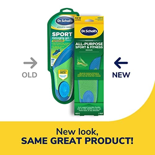 Dr. Scholl’s Sport Insoles - Superior Shock Absorption and Arch Support to Reduce Muscle Fatigue and Stress on Lower Body Joints for Men Size 8-14