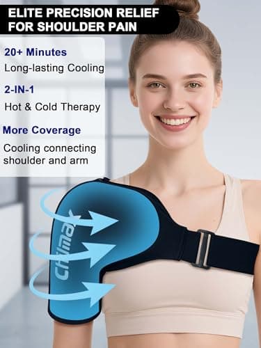 Chilmax Shoulder Ice Pack Wrap, Reusable Hot and Cold Therapy Compression Wrap for Rotator Cuff, Arm, and Shoulder Periarthritis Pain Relief, Fatigue Reduction,Post-Surgical Rehabilitation
