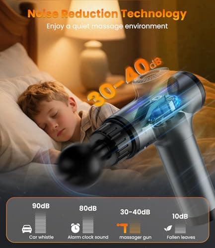 COOJOK® Massage Gun Deep Tissue, Handheld Electric Muscle Massager with 6 Massage Heads, 30 Speed Levels, Percussion Massager Gun for Pain Relief, Back Massager for Athletes Men Women