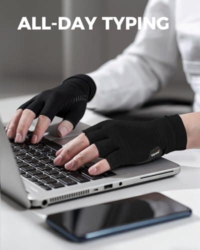 Gripnerie Copper Compression Gloves for Arthritis - Open Finger, Set of 2 Pairs (4 Gloves) - For Men & Women, Hand Support for Typing & Daily Wear, Helps Ease Stiffness & Swelling