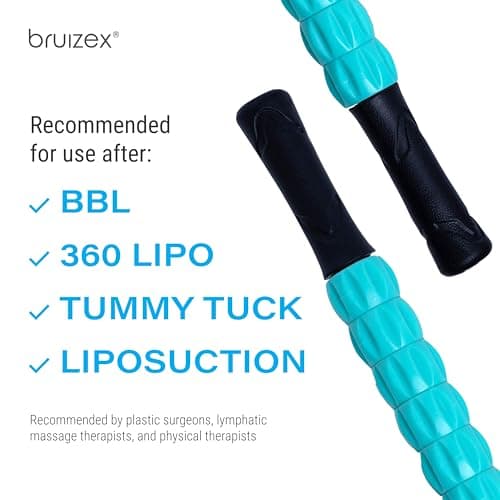 Bruizex Lymphatic Drainage Massage Roller Stick for Post Liposuction & Fibrosis Treatment, Surgery Recovery 360 Lipo, Tummy Tuck & BBL, Lipo Foam, Compression Garment, Faja Compatible