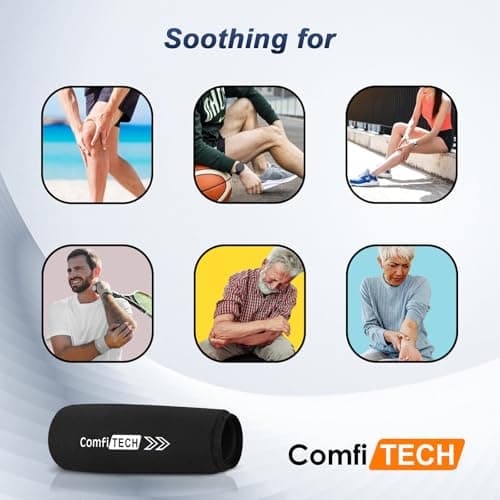 ComfiTECH Elbow Ice Pack Wrap, Multi-Use Ice Pack for Elbow, Arm, Knee and Calf, Flexible Ice Sleeve for Tennis Elbows, Golfers Arm, Muscle Relaxation, Large
