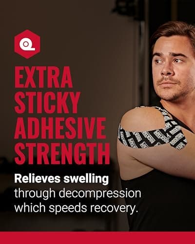 RockTape Extra Sticky 2" x 16.4' Kinesiology Tape (Logo,Black), Athletic Tape for Muscle Pain Relief, Injury Recovery, Microscopic Skin Lifting & Decompression, Sweat & Water Resistant, Hypoallergenic
