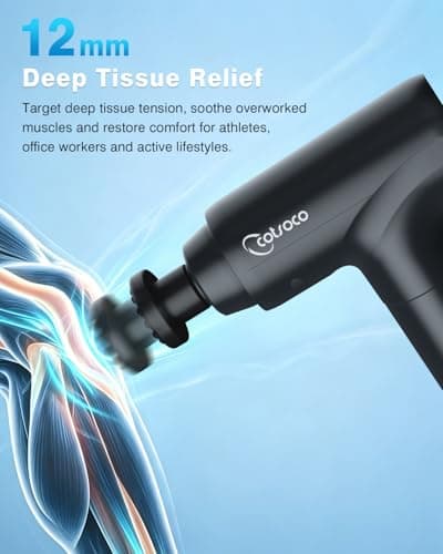 cotsoco Massage Gun, Muscle Massage Gun Deep Tissue Back Massager for Pain Relief, 20 Speeds Handheld Electric Massager Tool with Silent Brushless Motor, Suitable for Gym Office Home Travel