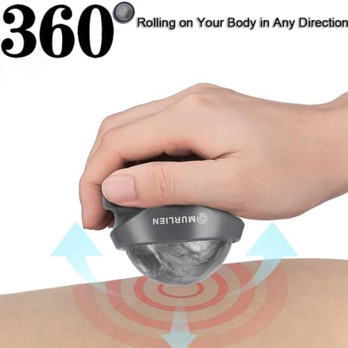 MURLIEN Massage Roller Ball, Tight and Sore Muscles Relief, Manual Massager, Alleviating Shoulder, Arms, Back, Legs, Calves or Muscle Tension - Gray