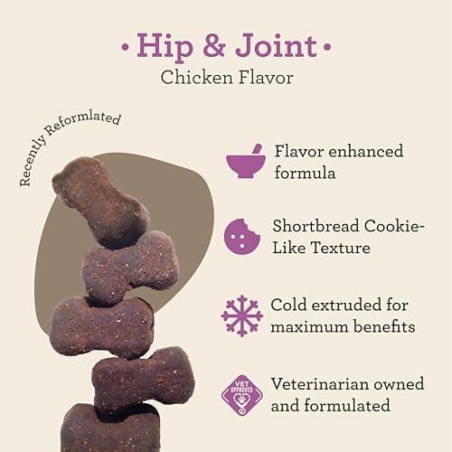 Dr. Joseph's VetPro Complete Dog Hip & Joint Supplement for Arthritis Pain Relief – High-Strength Glucosamine & Chondroitin Chews for Senior Dogs – Vet Formulated Daily Treats, Chicken Flavor, 120 Ct