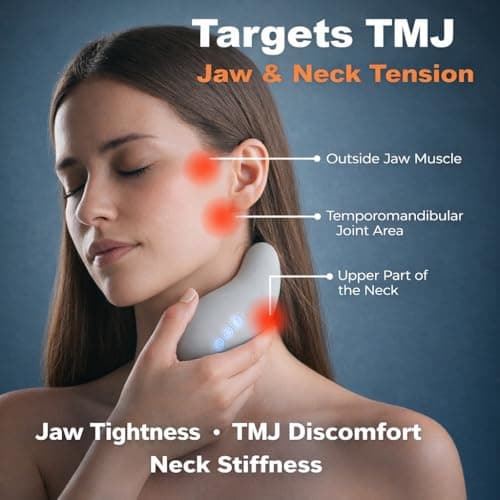 Yolo Mountain Therapeutic™ Premium TMJ Relief Massager – Heated Jaw & Neck Massager w/ 10 Precision Vibration Modes, Waterproof Electric Masseter Therapy Device for Jaw Pain, Tension & Bruxism Relief