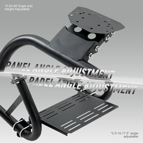 Hottoby Adjustable Racing Simulator Cockpit with Black Seat Fit for Logitech G923 G29 G920, for Thrustmaster, for Fanatec,Shifter Platform Upgrade,No Steering Wheel,Pedal & Handbrake