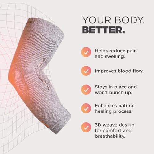 Incrediwear Elbow Sleeve – Elbow Brace for Elbow Support, Joint Pain Relief, Inflammation Relief, and Circulation, Tendonitis, Golf and Tennis Elbow Brace for Women and Men (Grey, Medium)