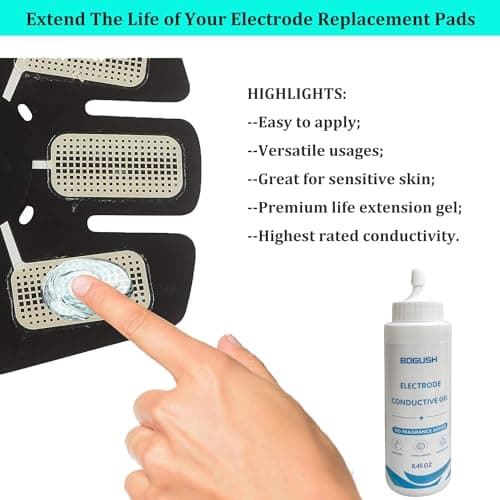 Bogush Electrode Conductive Gel for TENS Unit Pads Odorless Electrode Gel for All Types of Self-Adhesive Electrodes Improves The Conductivity of TENS Electrode Pads Safe Use 8.45 oz Pack of 1