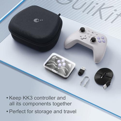 AKNES GuliKit Hard Carrying Case Compatible with GuliKit KK3 Max/KK3 Pro/Kingkong 2 Pro/ES Series & X box Series X|S / X box One Controllers, Includes Carabiner Clip, Durable EVA Protection (Black)